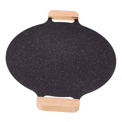 Cabilock parrilla para acampar al aire libre sartenes antiadherentes sartén antiadherente estufa de camping cacerola no sartén para barbacoa sartén de carne a la barbacoa planchar Black