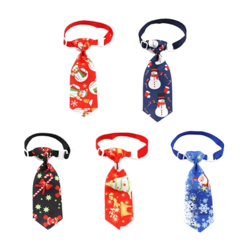 Dog Bow Ties HANABASS 5pcs Christmas Pet Neck Ties for Dogs and Cats, Assorted Colors Bow Tie Collars, Festive Xmas Pet Decoration Accessories for Holiday Apparel Random Color