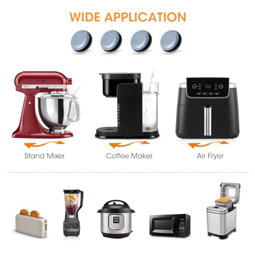 Aieve Appliance Sliders, 8 Pcs Small Appliance Slider for Countertop, Self Adhesive Caster Wheels Rollers, Coffee Bar Accessories Kitchen Gadgets Home Must Have for Mixer Coffee Maker Air Fryer