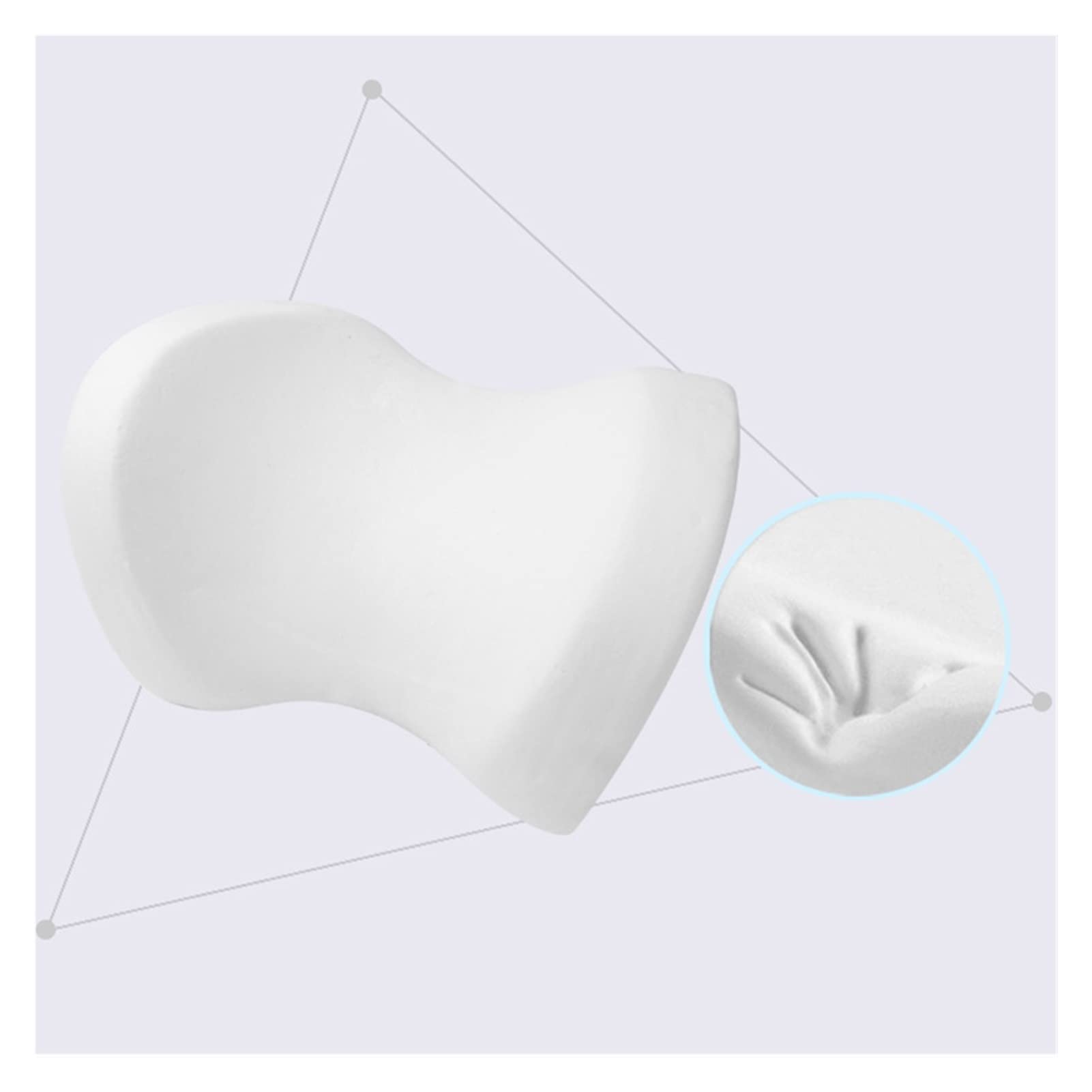 Almohada para el reposacabezas del Cuello del automóvil Almohada de Soporte para la Cabeza del Cuello del Asiento automático de Seda de Hielo Apto para Viajes en automóvil Dormir Espuma de Memoria A