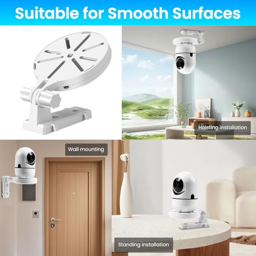 Image of ZORBES Security Camera Wall Mount Adjustable Camera Stand with Cable Storage No Drill Bracket Dome Wall Mount L-Shaped Stand for CCTV Baby Monitor Security IP Webcam Indoor Outdoor