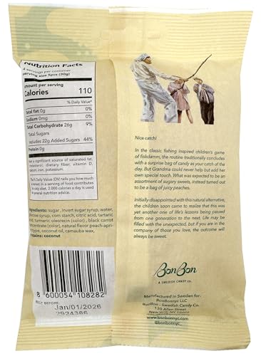 Bon Bon Swedish Candy Sour Peach Fish Vegan Candy, Sour Gummy Candy from Sweden 5.2 Ounce (Pack of 2) image 5