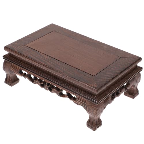IMUSINICE Soporte para Macetas de Madera Rectangular para Interior, Base Estable para Plantas y Peceras, Exhibidor para Sala y Decoración del Hogar