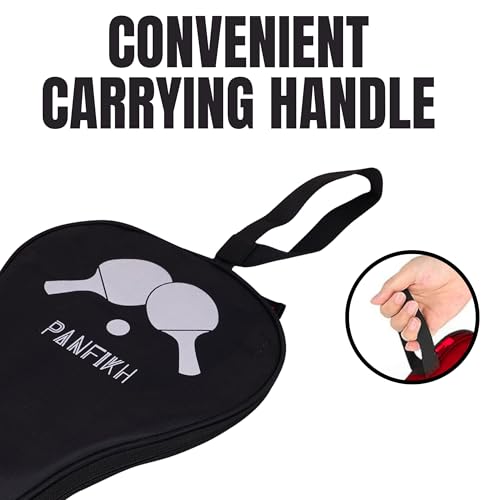 Image of Table Tennis Racket Bag with Zipper Closure, Waterproof Ping Pong Paddle Case Lightweight Racket Cover with Carrying Loop Handle, Durable Multi-Use Table Tennis Paddle Carry Bag - (Black)