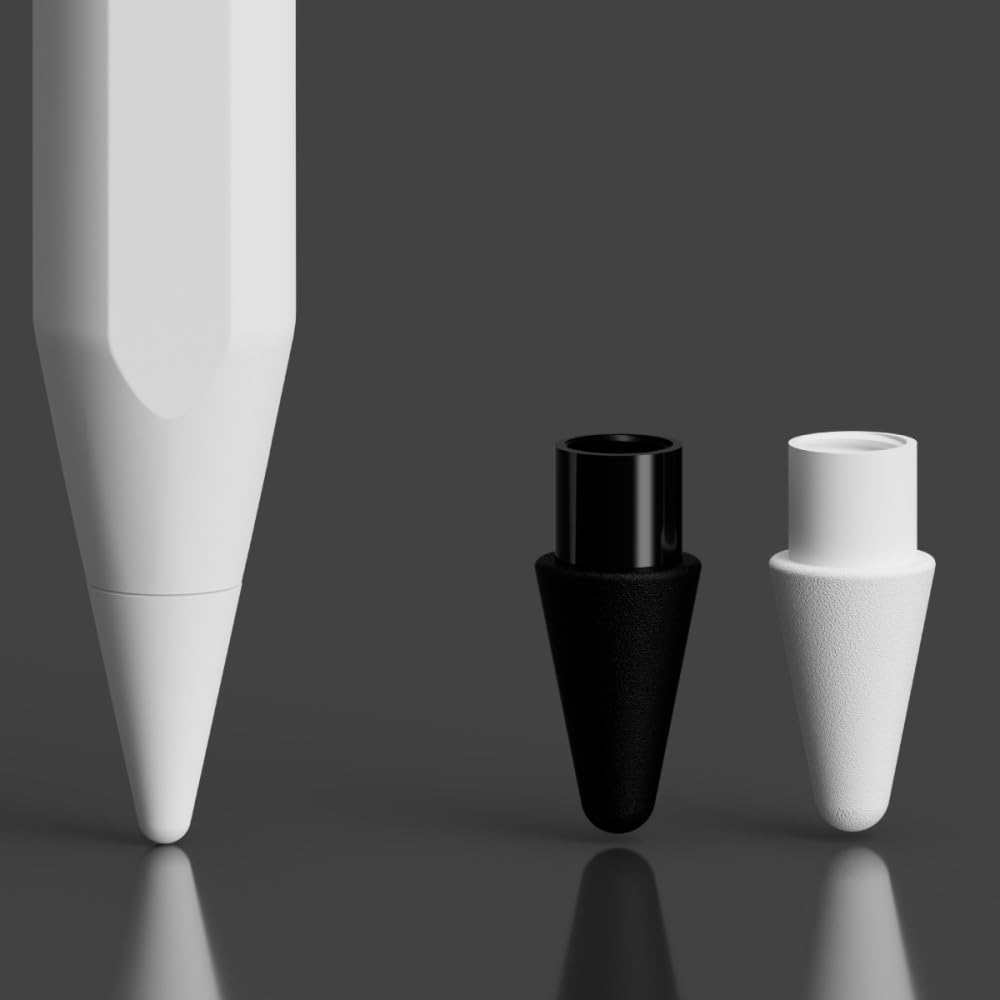 Apple Pencil Pen Tips Protector - TPU Pencil Nib Covers for iPad, Apple Pencil 2nd Generation, 1st Gen, Pro and USB-C by IFELI(White, 4pcs)