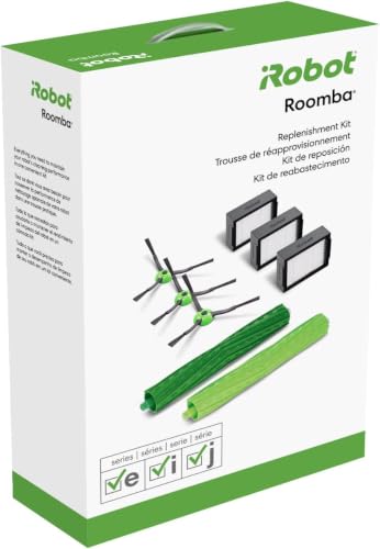 Image of iRobot Roomba Authentic Replacement Parts - Roomba e, i, & j Series Replenishment Kit, (3 High-Efficiency Filters, 3 Edge-Sweeping Brushes, and 1 Set of Multi-Surface Rubber Brushes),Green (Pack of 6)