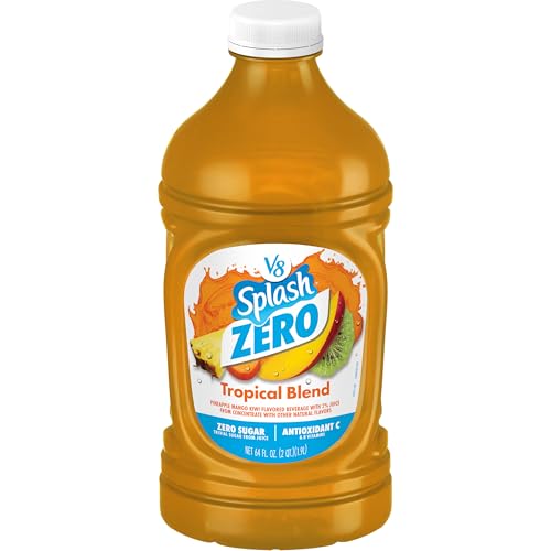 Image of V8 Splash Zero Sugar Tropical Blend Flavored Beverage, 64 fl oz Bottle