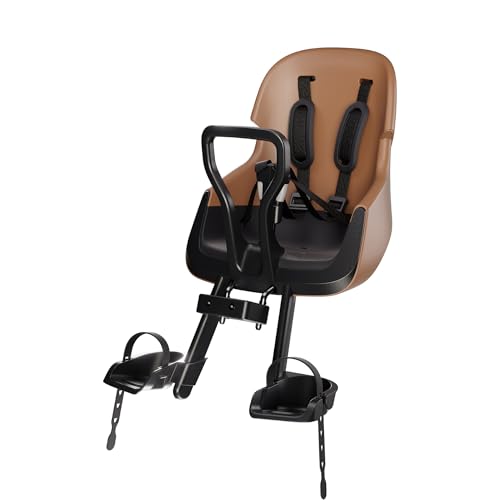 Asiento Delantero para Bicicleta Bobike Exclusive Evolve Mini – Asiento Infantil Delantero, Montaje en Tubo de dirección, diseño Envolvente, reposapiés Ajustables, 9–36 Meses, hasta 15 kg