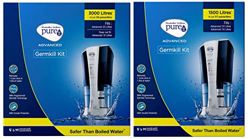 Image of HUL Pureit Germkill Kit For Advanced 23 L Gravity Water Purifier - 1500 L & Germkill Kit For Advanced 23 L Water Purifier - 3000 L Combo, Silver