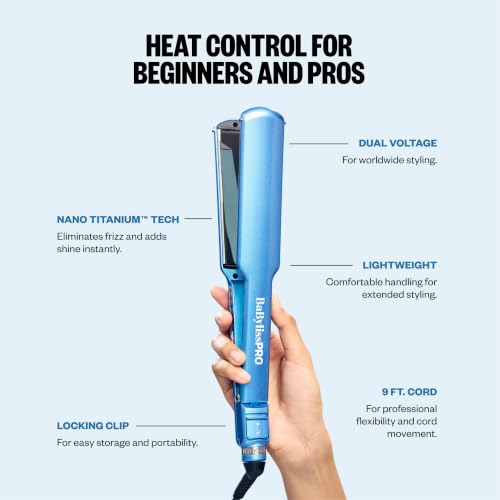 Image of BabylissPRO Nano Titanium Digital Ultra-Thin Hair Straightener