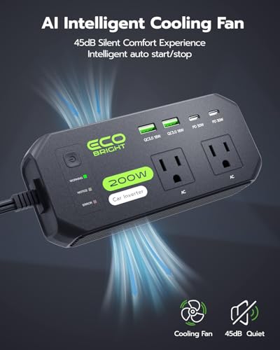 200W Car Power Inverter DC 12V to 110V AC, 30W USB-C & 18W USB-A Fast Charging - image 5