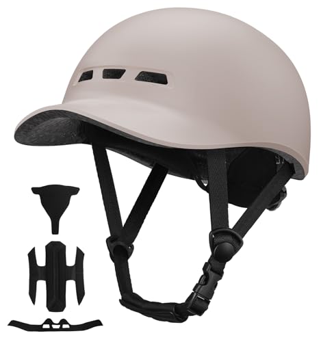 Shinmax Casco Bicicleta Adulto con Visera Casco Bici Urbano para Hombre y Mujer Casco Patinete Protección de la Seguridad Casco de Ciclismo Ciudad Scooter Carretera Montaña Ajustable Tamaño 57-62cm