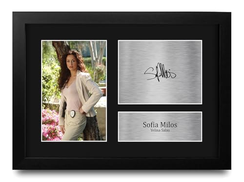 HWC Trading Sofia Milos Yelina Salas CSI Miami Los Regalos Imprimieron La Imagen Firmada Del Autógrafo Para Los Fans De La Demostración De Serie De Televisión - A4 Enmarcado