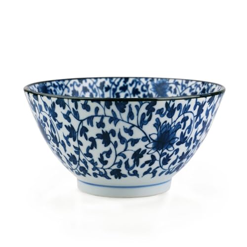 K'sキッチン どんぶり 1400cc 19cm 大きい 大きめ 軽量 麺鉢 軽い おしゃれ 和柄 和風 日本製 美濃焼 うどん丼ぶり そば丼ぶり ラーメン鉢丼ぶり 鉢 特大 カツ丼 天丼 煮物鉢 電子レンジ 食洗機 対応 G、みじん唐草