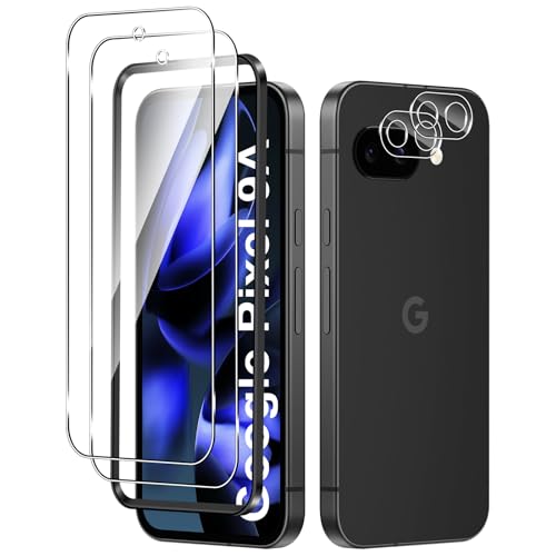 【2+2枚セット】対応 Google Pixel 9a ガラスフィルム スマホ 保護フィルム (2枚) + レンズ保護フィルム (2枚) Sediven 正規品 【日本製素材旭硝子製】 用 Google Pixel 9a 強化ガラスフィルム 全面吸着 指紋