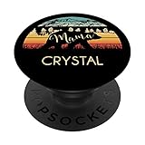 Crystal Name Gift Retro Mountains Personalized Mama Bear PopSockets Grip and Stand for Phones and Tablets