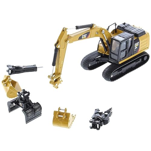 Modelo CAT 320FL Excavadora Hidráulica con 5 Accesorios 1:64 miniatura 3
