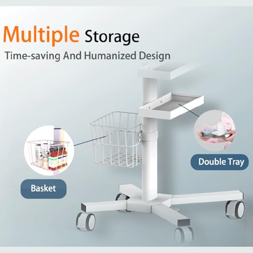 Anti-Theft Medical Laptop Cart with Scanner Holder | Mobile Workstation with Gas Lift | Height Adjustable 31.5\" - 47.2\" | Secure Storage & Multiple Drawers