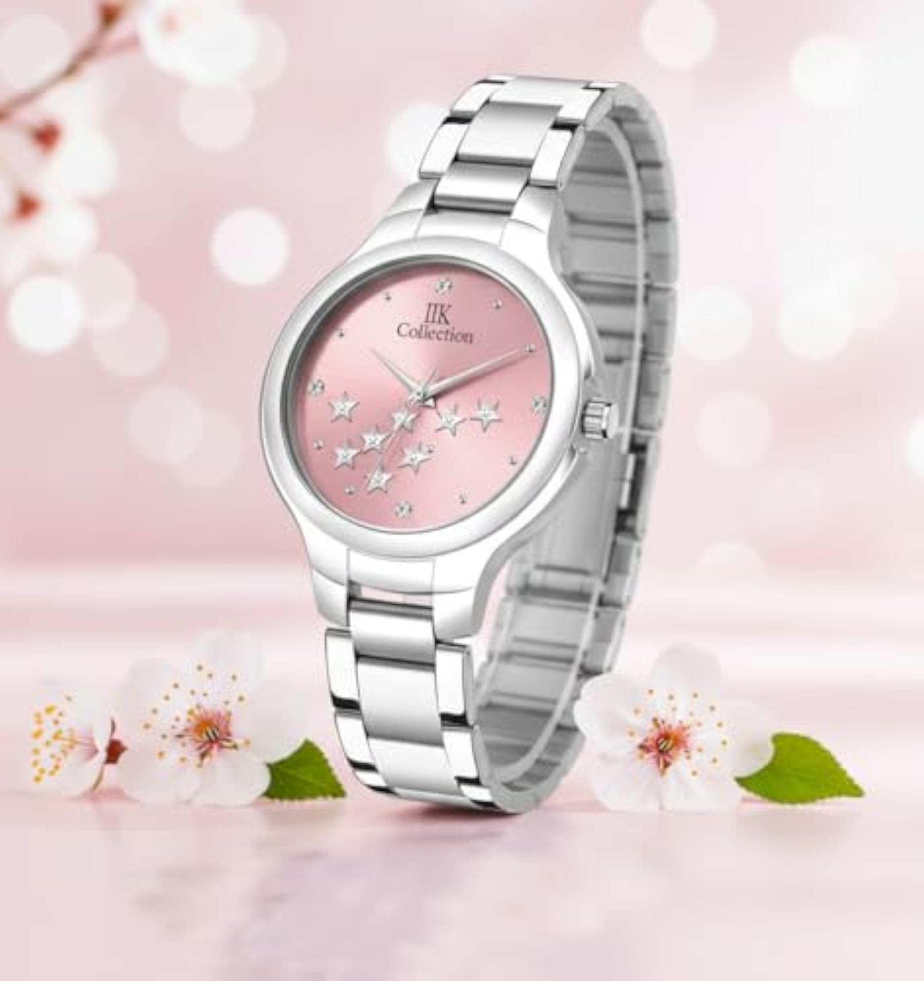 Women's Round Studded Dial Analog Quartz Watch