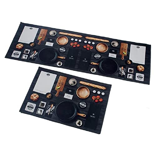 Image of HomeCloud Anti Fatigue Kitchen Rug Printed Thick Anti Slip, Washable, Big Size, Designer Folding Kitchen Mat for Home BedroomStandard Size (41 x 122 cm 41 x 61 cm) ( Kitchen Menu N)