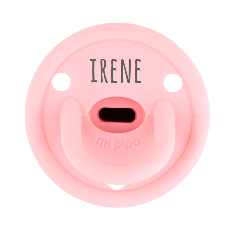 Mi Pipo - Chupete Personalizado Gummy | Chupete Bebe Silicona, Tetina Fisiologica, 0-36 Meses | Personalizado con Nombre, Suave, Cómodo | Seguro, Libre de BPA, Fácil de Limpiar | Color Rosa Candy