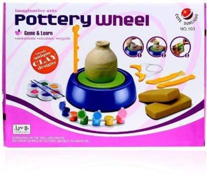 ShopWaves Imaginative Arts Pottery Wheel Game, A Skill Development, Learning & Educational for Kids.