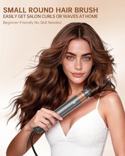 Image of Hot Air Brush Hair Styler, 6 in 1 Hair Dryer Brush Auto Wrap Curlers Frizz-Free Styling Tool for All Hair Types Fast Drying, Curling, Smoothing, Volumizing & Straightening with Negative Ion