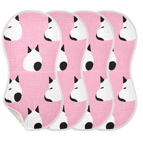 Baby Burp Cloths, Soft Absorbent Burping Cloths for Babies, Cotton Milk Spit Up Rags, Large Size for Newborns, Baby Boys and Girls (Cat Silhouette Pattern)3