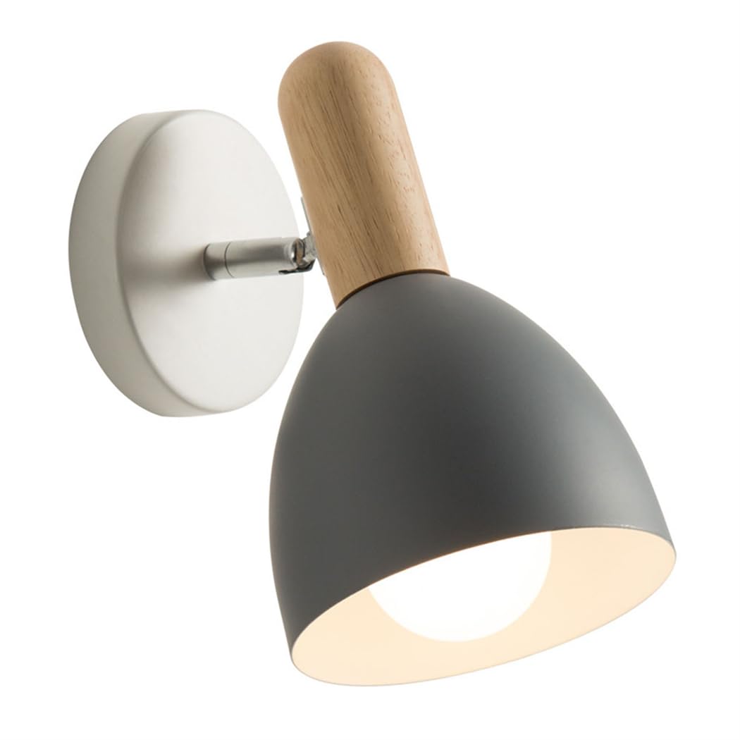 Granestner Macaron Wall Sconce - Stylish E26 Indoor Light for Bedroom, Living Room, and Nursery Set of 1(A Gray)