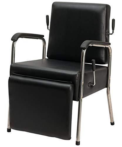 Buy-Rite Jamie Professional Salon Lever Control Shampoo Chair with Kick-Out Leg Rest for Salons, Stylists & Barber Shops, Heavy Duty Chrome Arms, Extra Thick Seat and Back, OD-3427