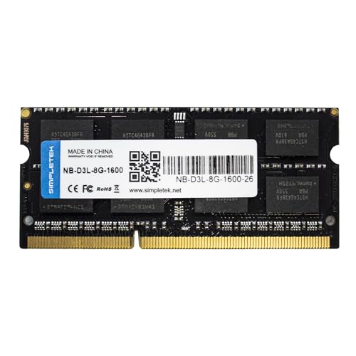 SIMPLETEK - Módulo Memoria RAM 8GB DDR3L 1600MHz 1.35V Banco SO-DIMM Ordenador AIO Notebook PC3L-12800 (DDR3L-1600)
