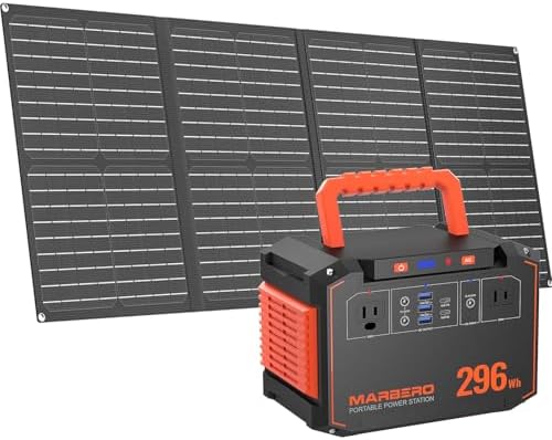 MARBERO 296Wh Solar Generator with Solar Panel Included 300W Port...