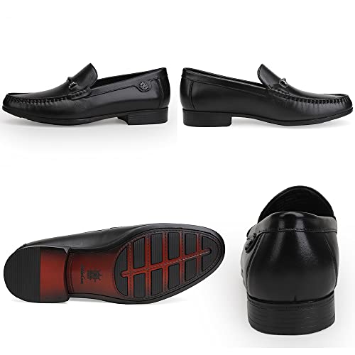 Leather Dress Shoes for Men, Luxury Classic Moc-Toe Penny Shoes Bit Slip-on Loafer for Mens2