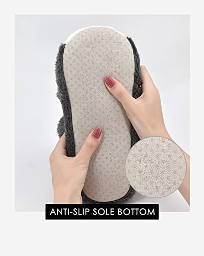 Image of DICUIRD Womens Slipper Socks Comfy&Warm Animal Non-Skid Bedroom Slipper Booties