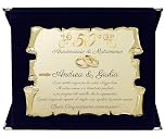 Targa 50° Anniversario di Matrimonio CON NOMI personalizzati | Regalo Anniversario Nozze d'Oro personalizzato | Pergamena Dorata su Cofanetto in Velluto