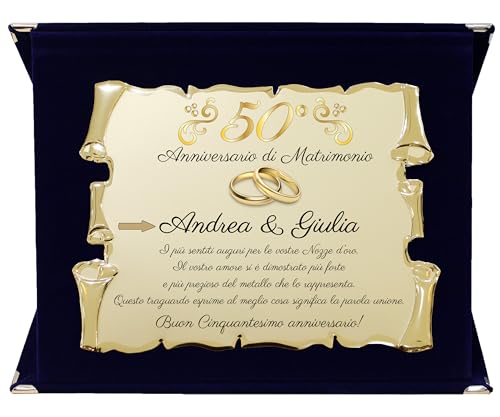 Targa 50° Anniversario di Matrimonio CON NOMI personalizzati | Regalo
