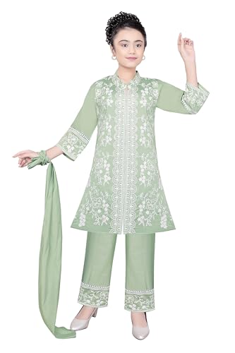 Indian Ethnic Kids Girls Kurta Cord Set Dress, Cotton Silk Fabric, 3 to 9 Years
