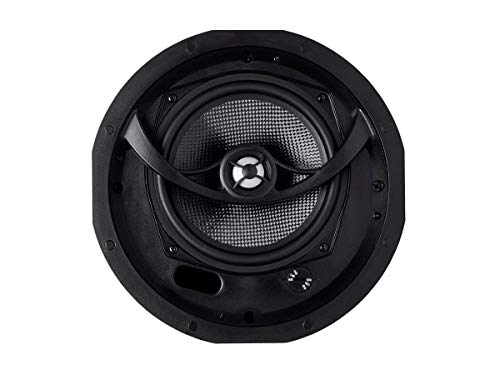 Image of Monoprice Alpha 2-Way Ceiling Speakers - 6.5 Inch (Pair) Carbon Fiber, Paintable Magnetic Grille, Louder with Less Power,BLACK /WHITE