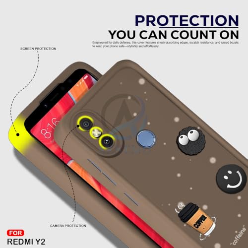 Image of AESTMO Back Case Cover for Redmi Y2 Cover | Cute Fun Cartoon 3D Ball | Coffee Silicone Case | Full Body Protection | Camera Protection Back Cover for Redmi Y2 (Brown)