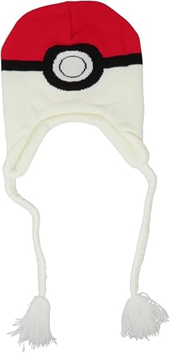Bioworld Pokemon Pokeball Iconic Game Symbol Laplander Cosplay Youth Beanie Cap Blanco, Blanco