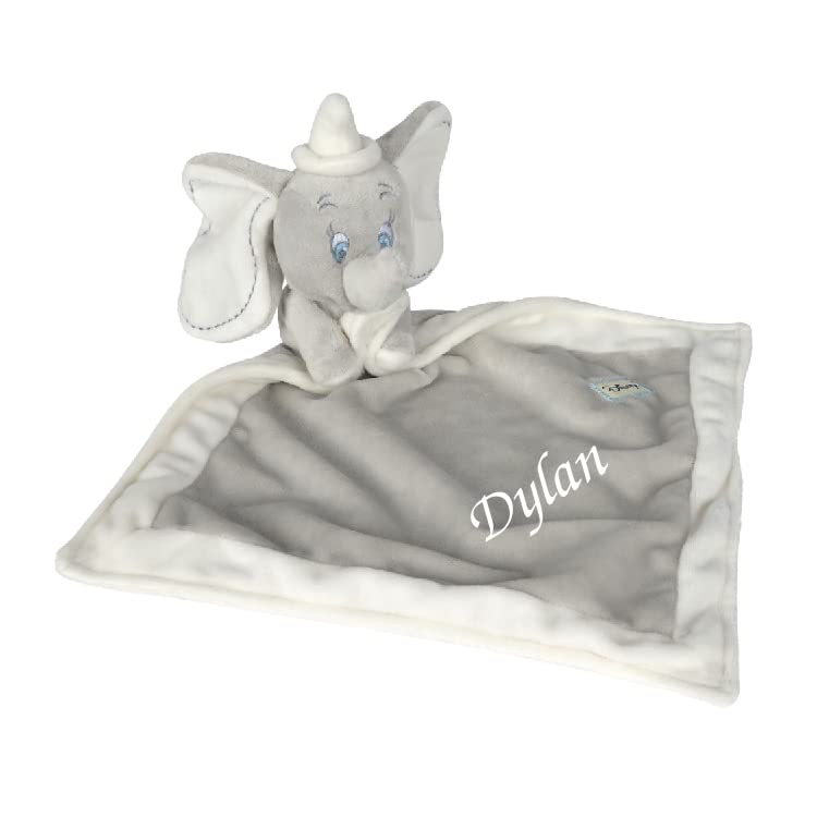 Doudou personnalisé Dumbo gris blanc 40 cm