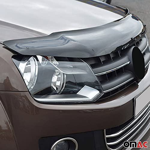 Omac Front Bug Deflector For For Volkswagen Amarok 2011 To 2021, Hood Protector, All Weather, Black #TOP4
