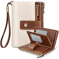 KTUEOV Portefeuille Femme, Cuir PU Porte Monnaie Femme Blocage RFID Portefeuilles et Porte-Cartes 12 Fentes pour Cartes et 2 Poches à Pièces avec Fermeture Éclair Petit Porte Feuille Femme