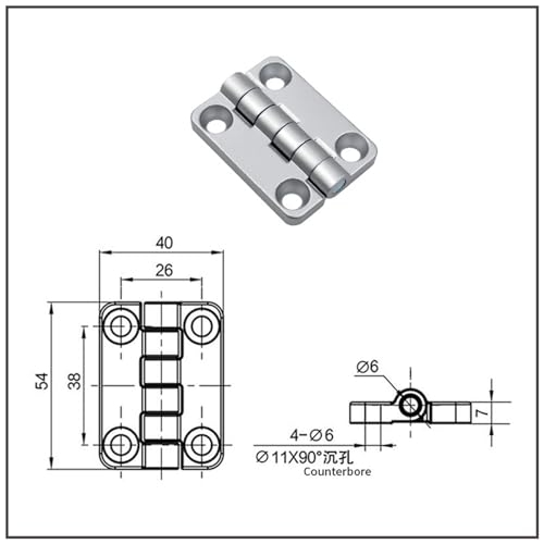 Charnière de porte CL209-2-A de type à contre-alésage incrusté pour armoire - 7