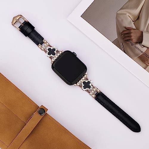 Apawband Leather Band, 1 Rose Gold/Black, 44/45/46/49/42mm(Series 3 2 1) by Apawband - Used condition - Image 3