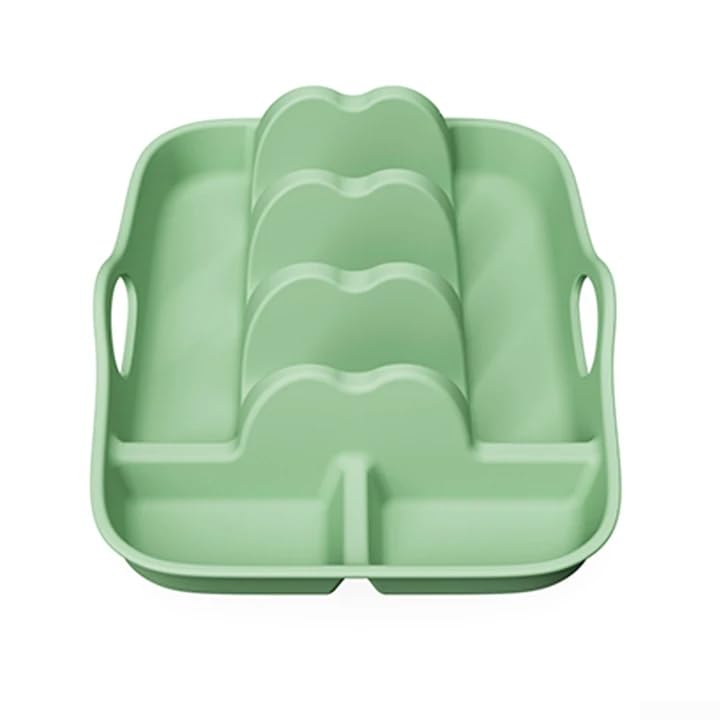 Supporto per taco in silicone con contenitore per salsa, design antiscivolo per burritos wraps, hot dog, adatto al microonde, blu, 25 x 20 x 8 cm (vassoio per taco, verde)