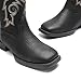 DREAM PAIRS Women's Cowboy Cowgirl Boots Embroidered Square Toe Mid Calf Western Boots Fashion Dress Chunky Low Heel Shoes for Theme Party Country Concert,Size 10,Black,DWUMMB2516
