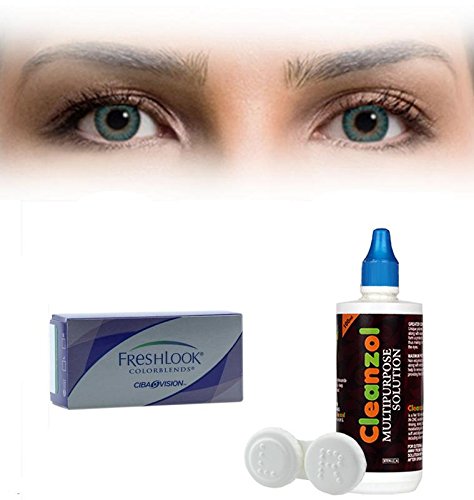 Image of Freshlook Colorblends Contact Lens with Lens Case & Solution - 2 Pieces (-4,Turquoise)