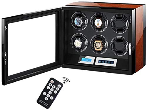 Preisvergleich Produktbild Alivisa Uhrenbeweger, automatische Uhrenbeweger, Smart-LCD-Touch-Screen / Fernbedienung / 5 Arten von LED-Leuchten / Mabuchi Motor + 100% Handmade