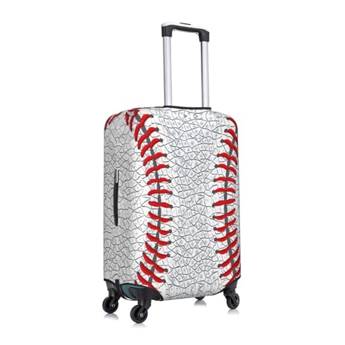 Spandex Travel Luggage Cover Printed Red White Baseball Texture Double-Sided Suitcase Protector Bag,Dust-Proof Cratch-Resistant Durable Suitcase Sleeve For Kid Adult,Large3